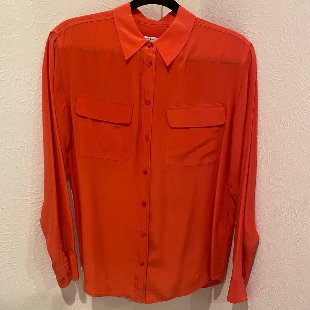 Equipment silk button down blouse